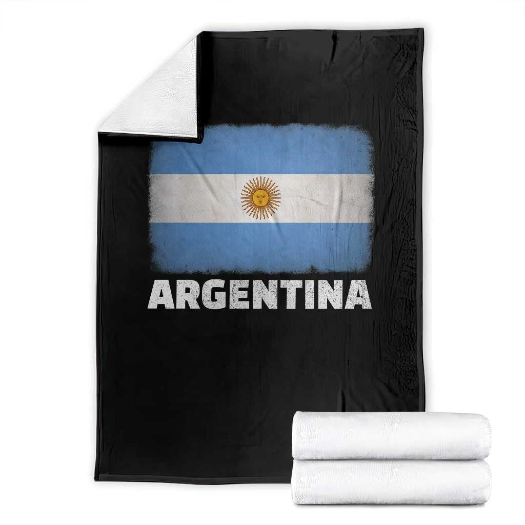 Vintage Argentina Flag Sun of May Argentinian Souvenir Throw Blanket