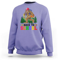 Violet back to school Bigfoot graphic sweatshirt with long sleeves