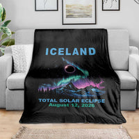 Iceland Total Solar Eclipse 2026 Throw Blanket August 12 Eclipse Totality Chaser Aurora Northern Lights