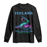 Iceland Total Solar Eclipse 2026 Long Sleeve Shirt August 12 Eclipse Totality Chaser Aurora Northern Lights