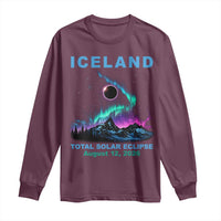 Iceland Total Solar Eclipse 2026 Long Sleeve Shirt August 12 Eclipse Totality Chaser Aurora Northern Lights