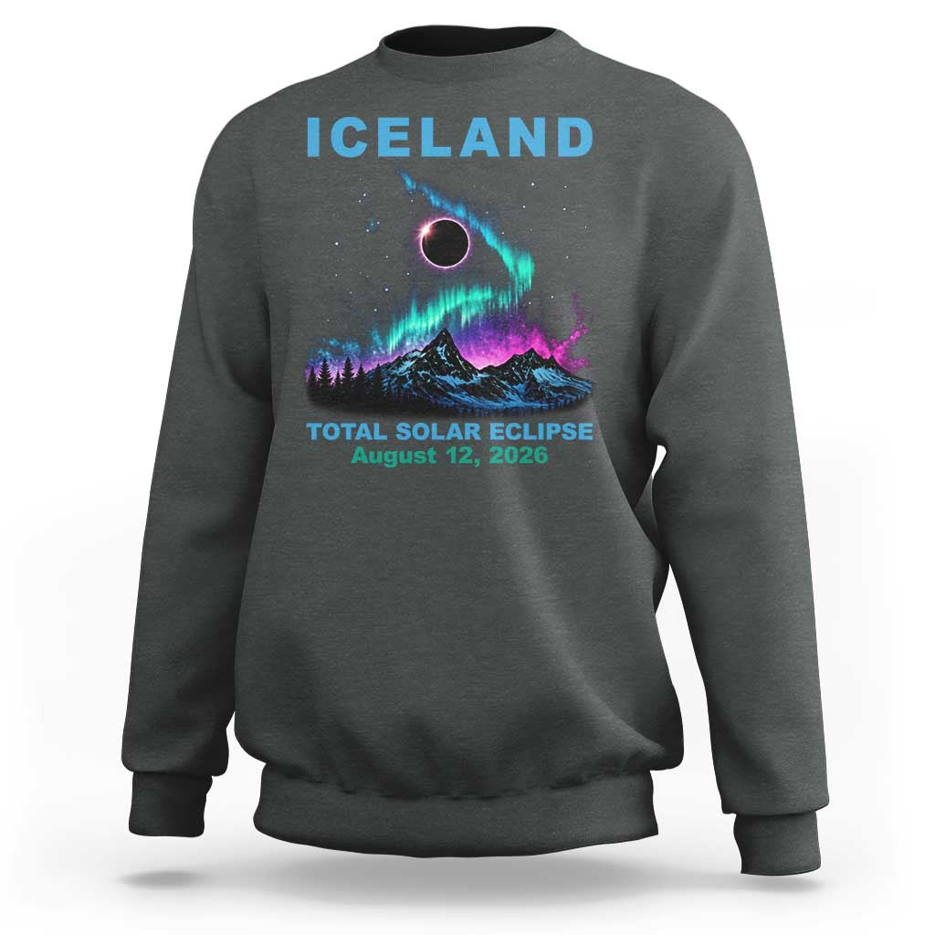 Iceland Total Solar Eclipse 2026 Sweatshirt August 12 Eclipse Totality Chaser Aurora Northern Lights