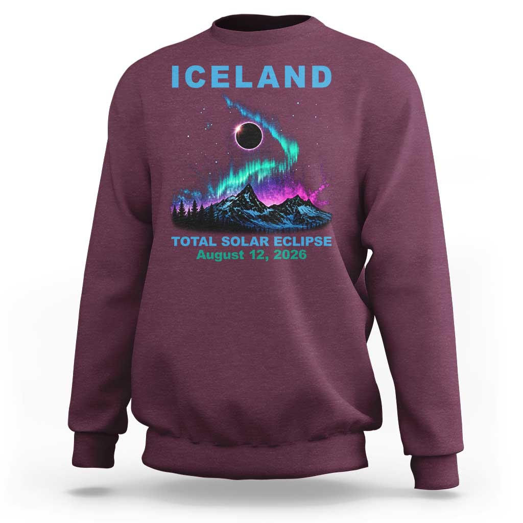 Iceland Total Solar Eclipse 2026 Sweatshirt August 12 Eclipse Totality Chaser Aurora Northern Lights