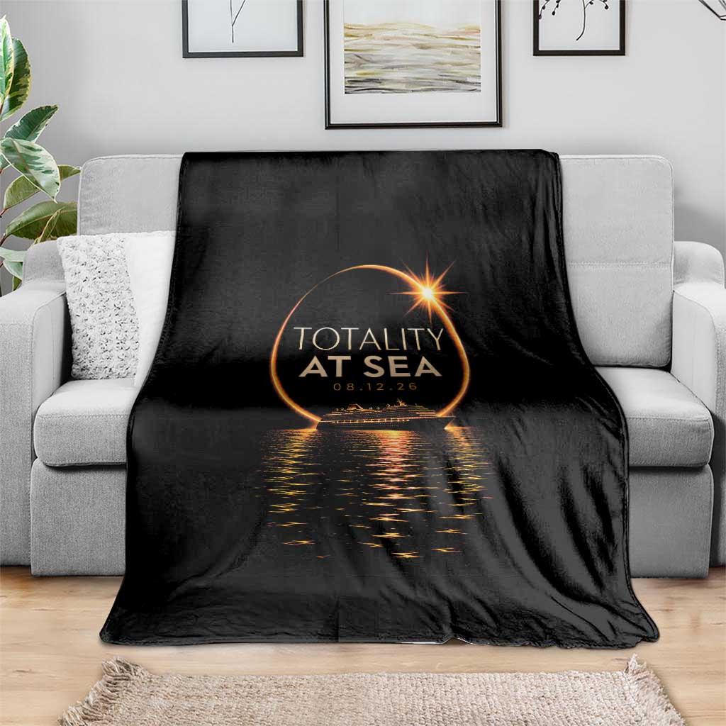 Total Solar Eclipse At Sea 2026 Throw Blanket Totality Eclipse Cruise