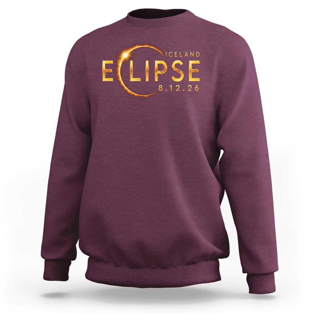 Iceland Eclipse 2026 Sweatshirt August 12 26 Solar Eclipse Totality