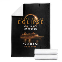 Spain Total Solar Eclipse 2026 At Sea Cruise Throw Blanket