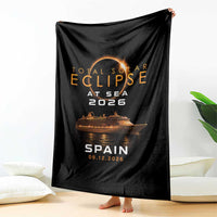 Spain Total Solar Eclipse 2026 At Sea Cruise Throw Blanket