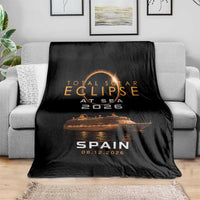 Spain Total Solar Eclipse 2026 At Sea Cruise Throw Blanket