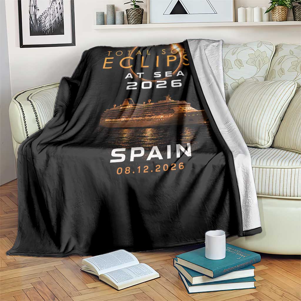Spain Total Solar Eclipse 2026 At Sea Cruise Throw Blanket
