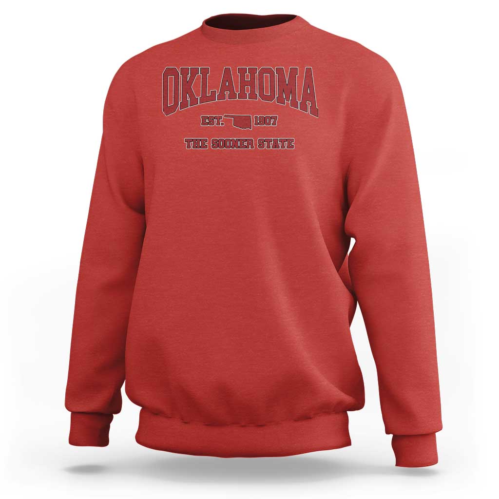 Oklahoma The Sooner State Sports Throwback Design Jersey Style Sweatshirt