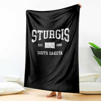 Sturgis South Dakota Est 1888 Throw Blanket Vintage SD State Map Pride