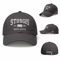Sturgis South Dakota Est 1888 Baseball Cap Vintage SD State Map Pride