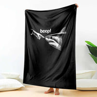 Boop Shark Meme Throw Blanket Funny Nose Touch Shark Lovers Ocean Life
