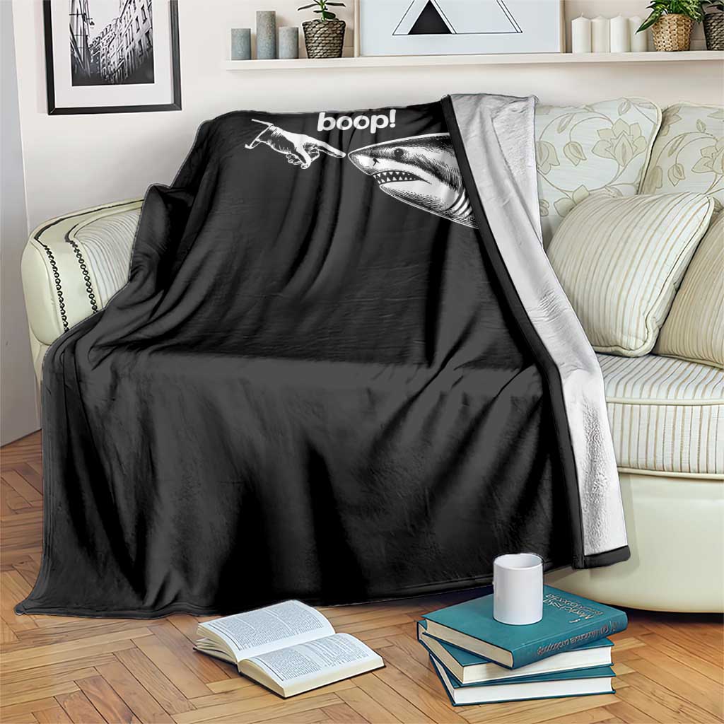 Boop Shark Meme Throw Blanket Funny Nose Touch Shark Lovers Ocean Life