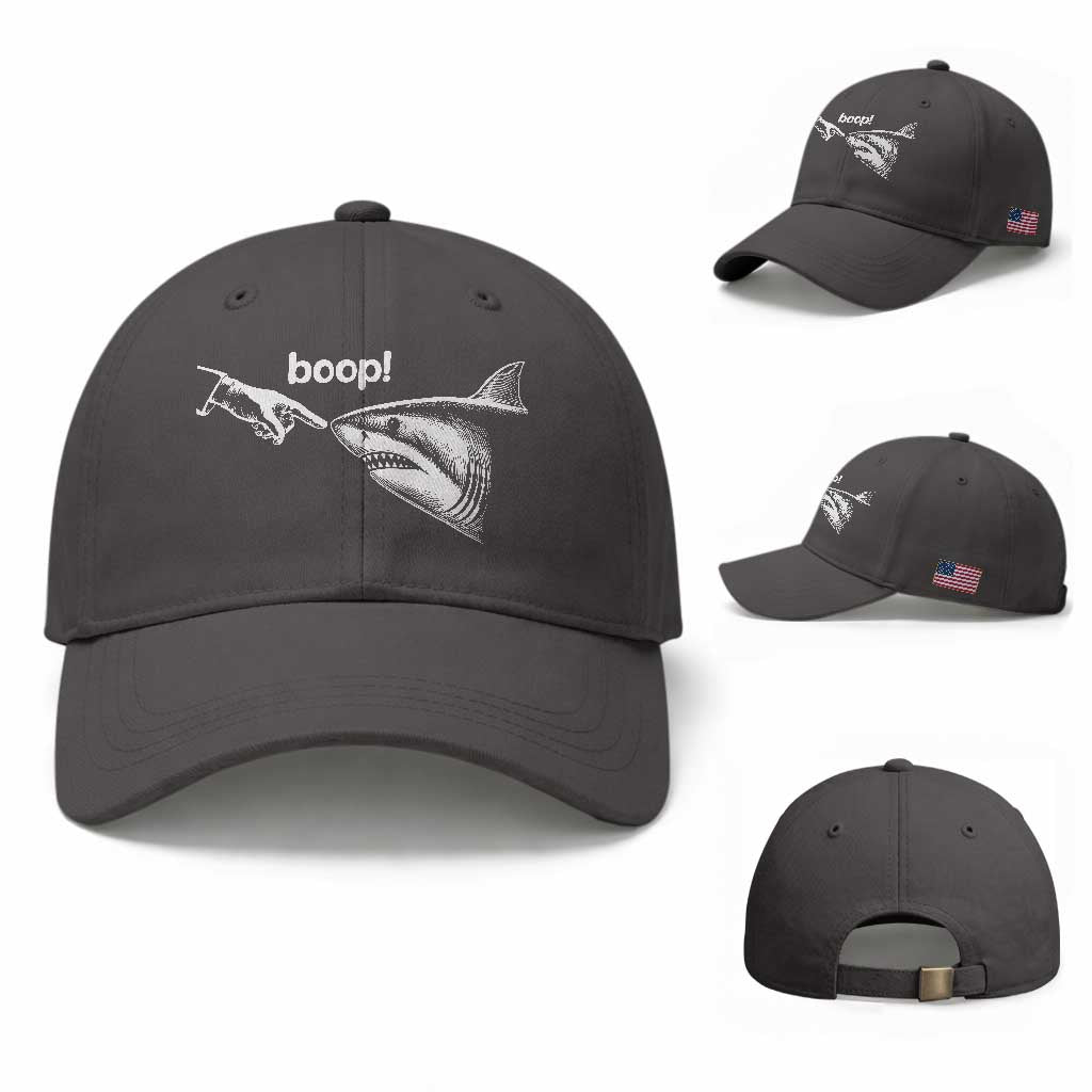 Boop Shark Meme Baseball Cap Funny Nose Touch Shark Lovers Ocean Life