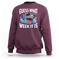 Funny Shark Guess What Week It Is Sweatshirt Shark Awareness Support Ocean Summer