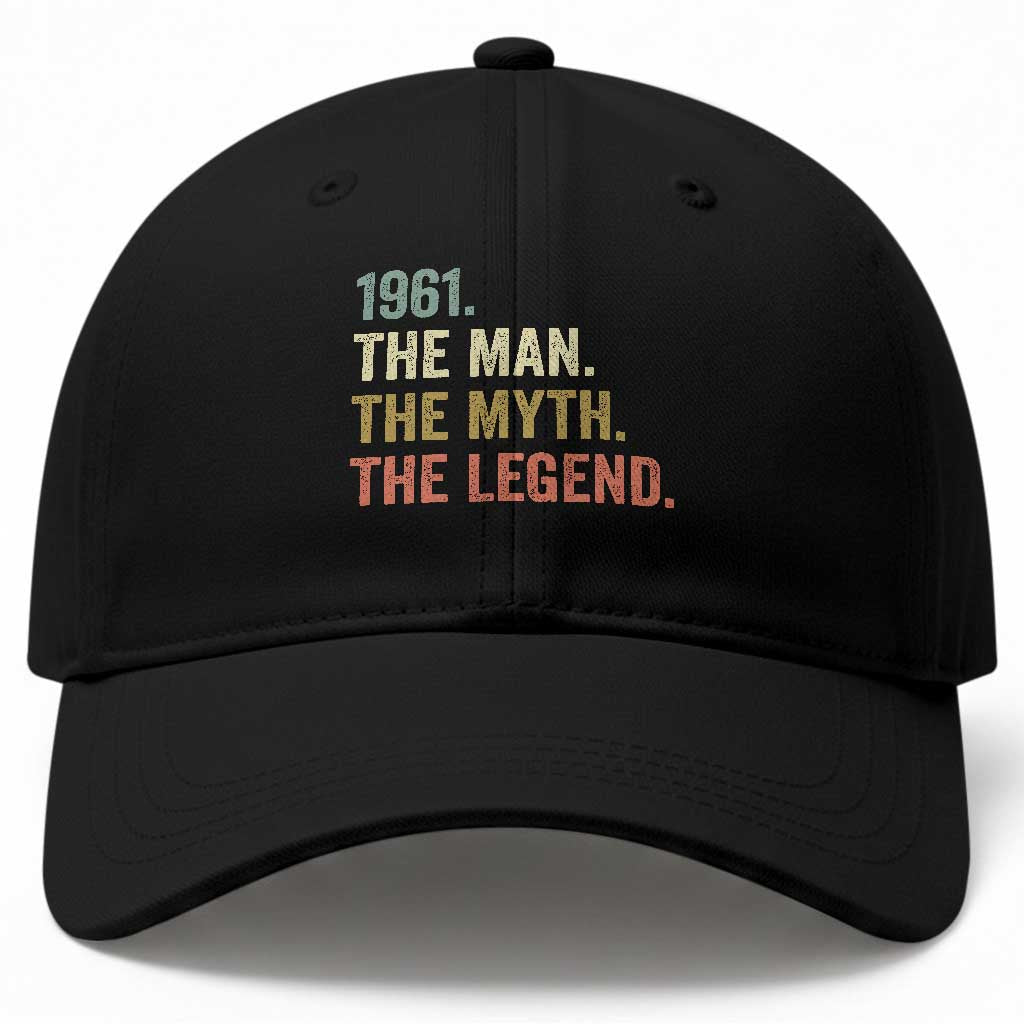Funny 65th Birthday Retro 1961 The Man The Myth The Legend Baseball Cap 65 Years Old Gifts