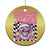 Funny Pink Santa Christmas Christmas Ornament Christmas Vibes Checkboard - Wonder Print Shop