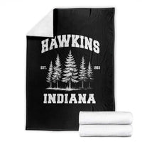 Funny Hawkins Sci Fi Lover Throw Blanket Indiana Strangers Pine Tree - Wonder Print Shop