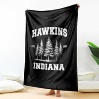 Funny Hawkins Sci Fi Lover Throw Blanket Indiana Strangers Pine Tree - Wonder Print Shop