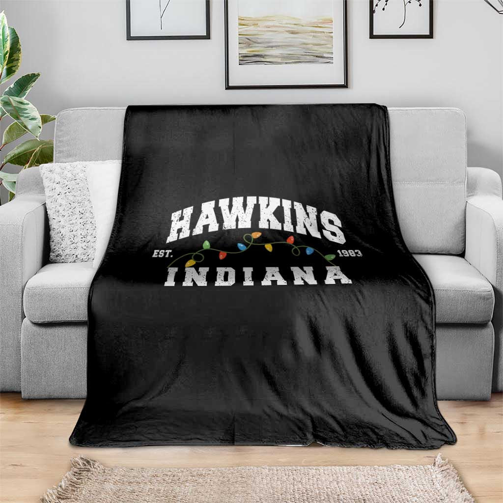 Funny Stranger Christmas Throw Blanket Hawkins Xmas Lights - Wonder Print Shop