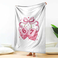 Funny 67 Dice Valentines Day Six Seven Meme Coquette Throw Blanket