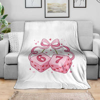 Funny 67 Dice Valentines Day Six Seven Meme Coquette Throw Blanket