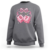 Funny 67 Dice Valentines Day Six Seven Meme Coquette Sweatshirt