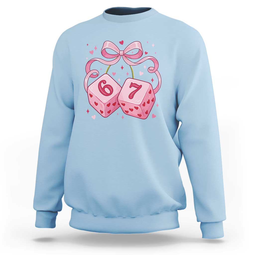 Funny 67 Dice Valentines Day Six Seven Meme Coquette Sweatshirt