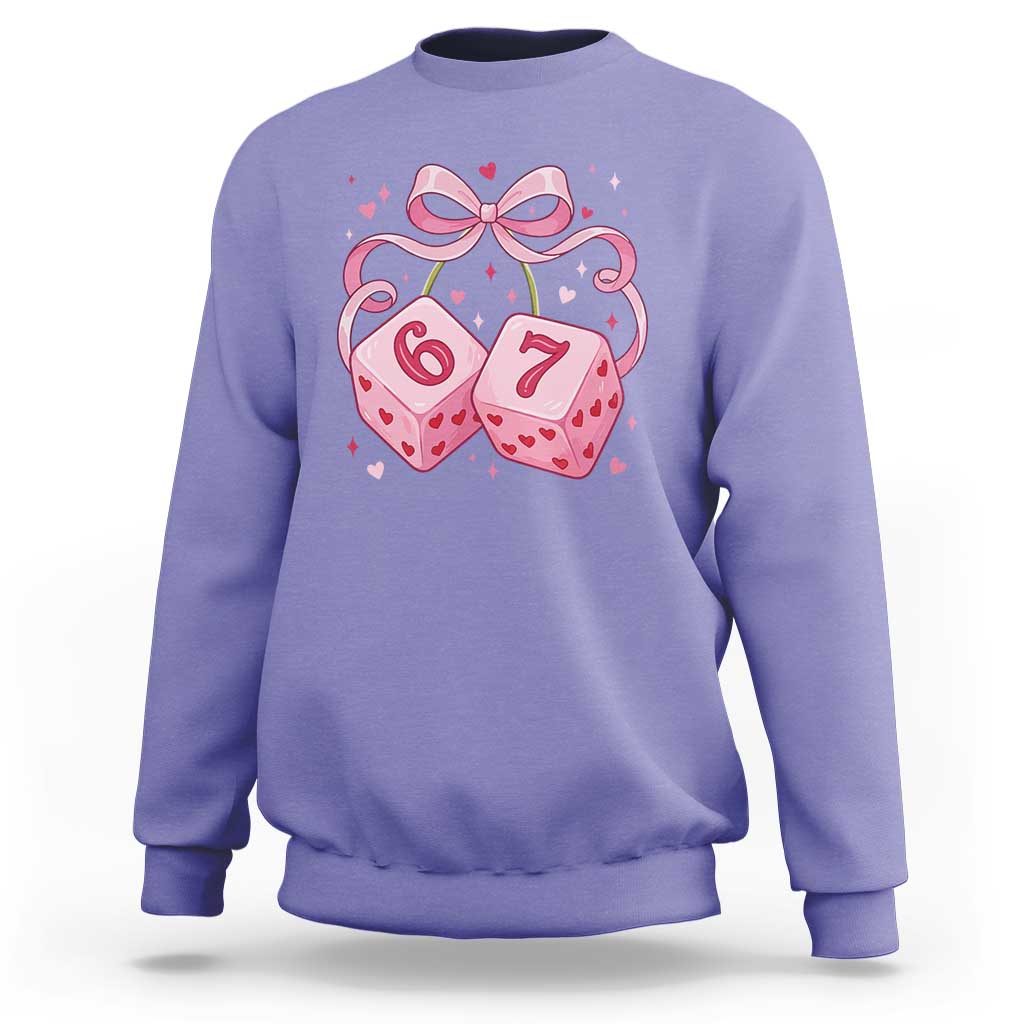 Funny 67 Dice Valentines Day Six Seven Meme Coquette Sweatshirt