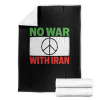 No War With Iran Throw Blanket Iranian People Support Barbed Wire Peace Sign