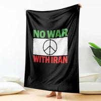 No War With Iran Throw Blanket Iranian People Support Barbed Wire Peace Sign