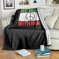 No War With Iran Throw Blanket Iranian People Support Barbed Wire Peace Sign