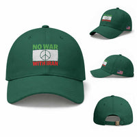 No War With Iran Baseball Cap Iranian People Support Barbed Wire Peace Sign