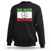 No War With Iran Sweatshirt Iranian People Support Barbed Wire Peace Sign
