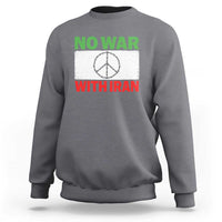 No War With Iran Sweatshirt Iranian People Support Barbed Wire Peace Sign