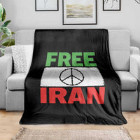 Free Iran Throw Blanket Stop War Barbed Wire Peace Sign