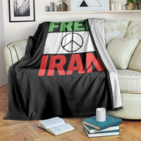 Free Iran Throw Blanket Stop War Barbed Wire Peace Sign