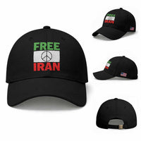 Free Iran Baseball Cap Stop War Barbed Wire Peace Sign