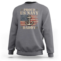 Proud US Navy Daddy Sweatshirt Vintage American Flag Anchor