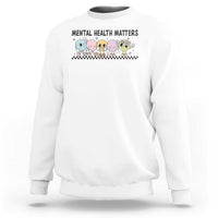 Mental Health Matters Sweatshirt Brain Illness Awareness Supporter Checkered Stripe