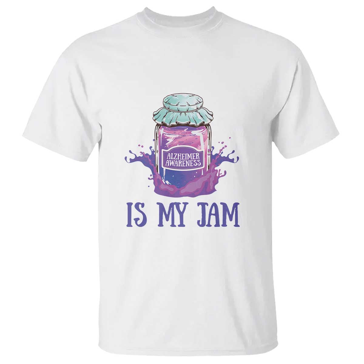 Alzheimer Is My Jam T Shirt Awareness Support Funny Saying Quotes Grape Jar - Wonder Print Shop