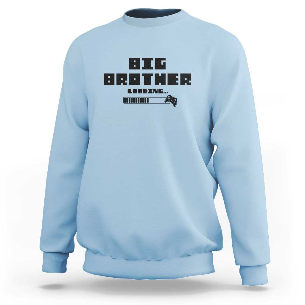 Light blue crewneck sweatshirt with Big Brother gaming logo graphic on front.