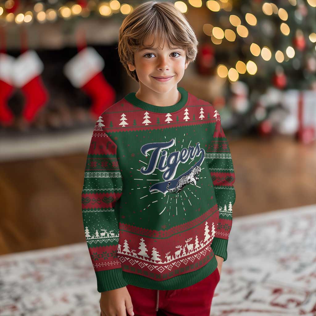Funny Tiger Lover Sports Name Baseball Knitted Sweatshirt - Wonder Print Shop