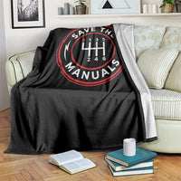 Save The Manuals Gear Shift Car Lover Throw Blanket