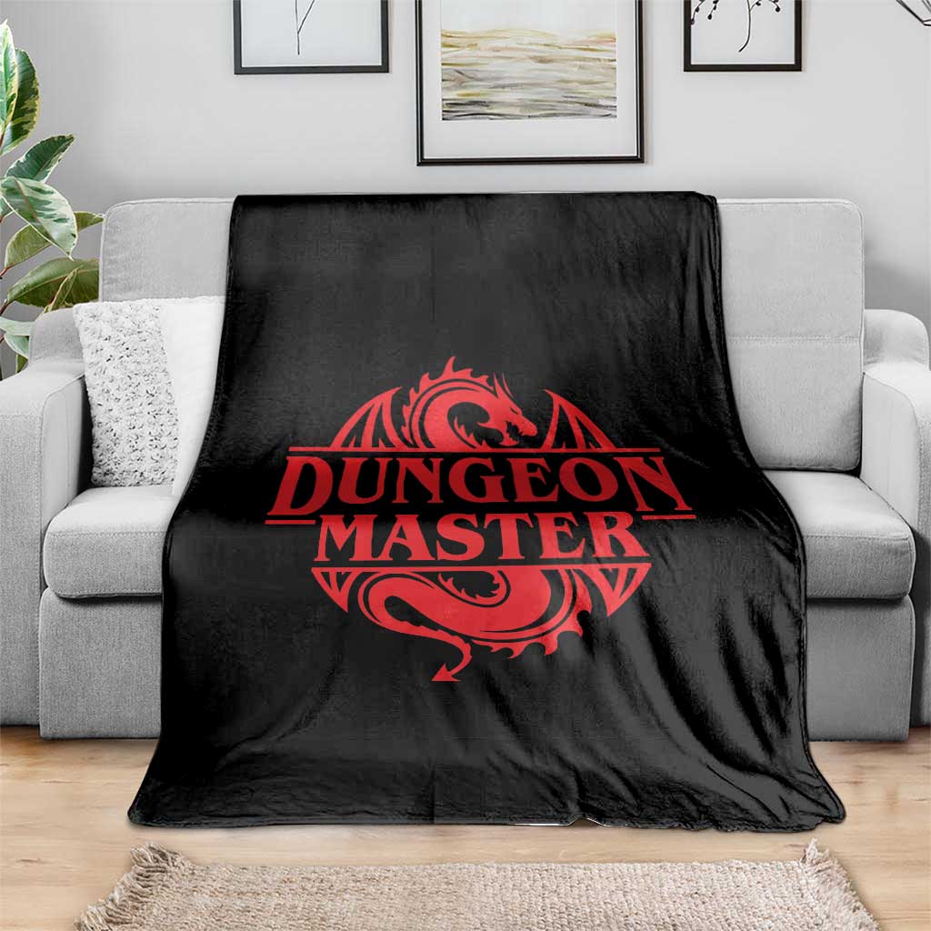 Funny Dungeon Master Throw Blanket RPG Gamer D20 Tabletop Red Dragon - Wonder Print Shop
