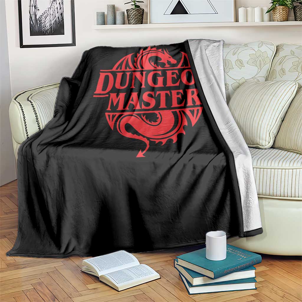 Funny Dungeon Master Throw Blanket RPG Gamer D20 Tabletop Red Dragon - Wonder Print Shop