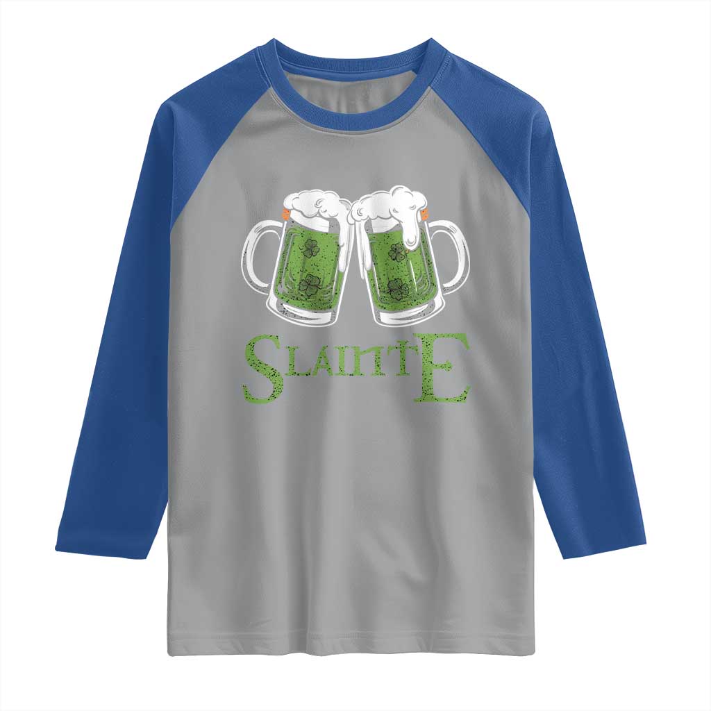 Funny Irish Beer Drinking Raglan Shirt Slainte St Patrick's Day Shamrock Beer Mugs