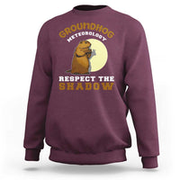 Funny Groundhog Day Sweatshirt Groundhog Meteorology Respect The Shadow - Wonder Print Shop