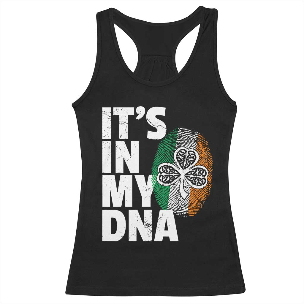 Funny Irish It's In My DNA Racerback Tank Top Ireland Fingerprint Flag